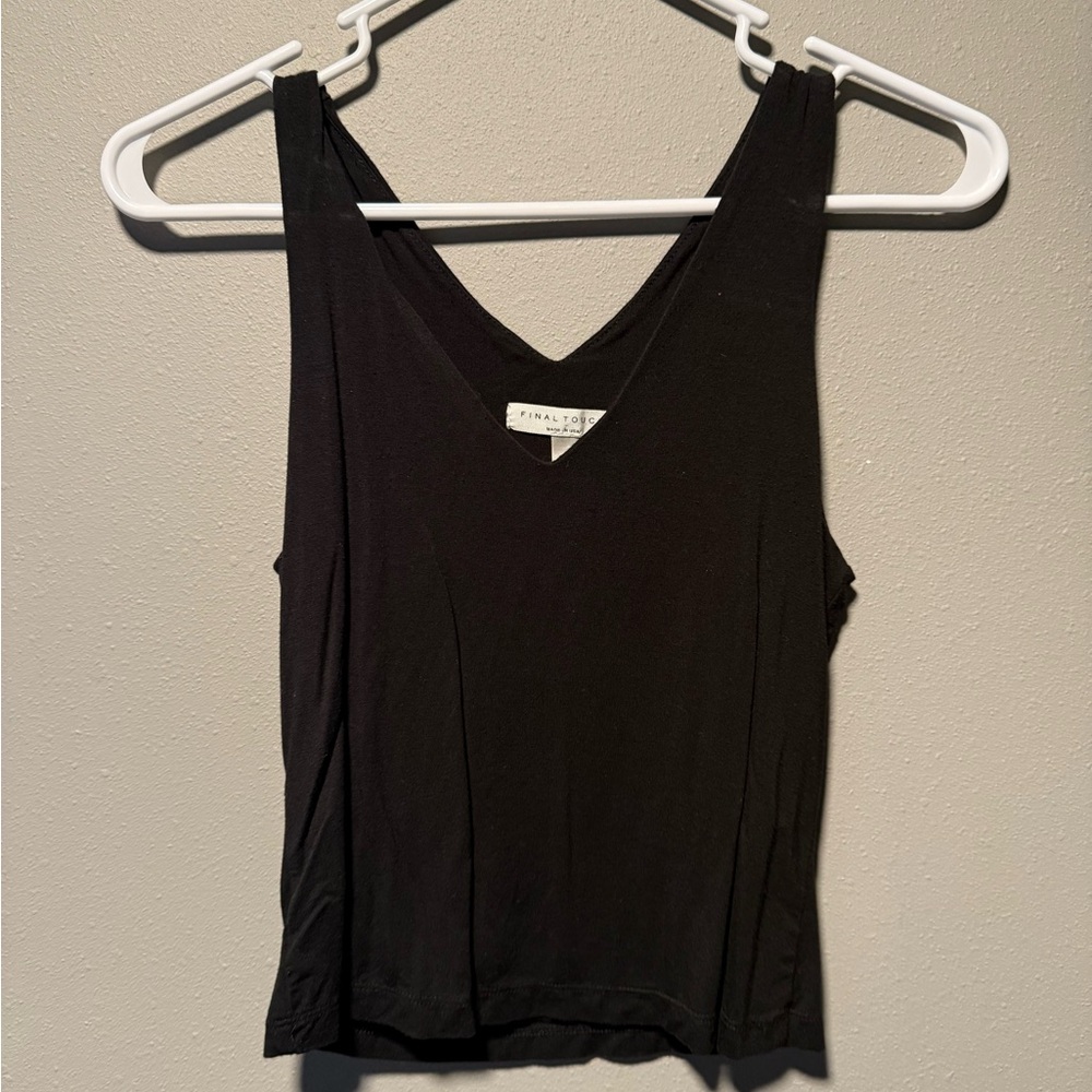 Women's Black V-Neck Top